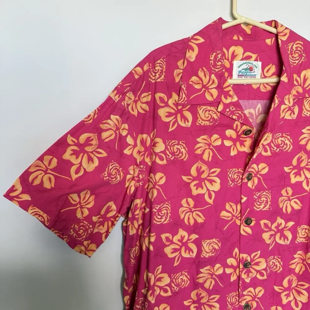 Paradise On A Hanger Mens Shirt XXL Made In USA Aloha Hawaiian Resortwear Camp